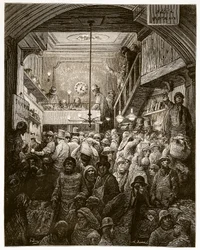 ビリングスゲート-ウィリアムブランチャードジェロルド（1826-84）によって書かれた「巡礼のロンドン」からの早朝、およびA.ドムスによる彫刻、1872年